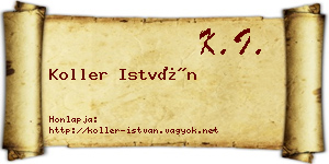 Koller István névjegykártya